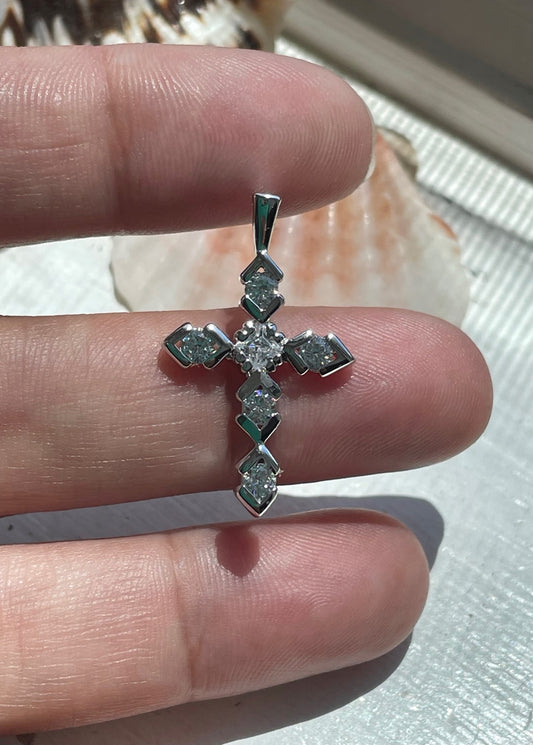 Sterling Silver CZ Cross Pendant