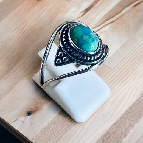 Sterling Silver Genuine Turquoise Stone Ring