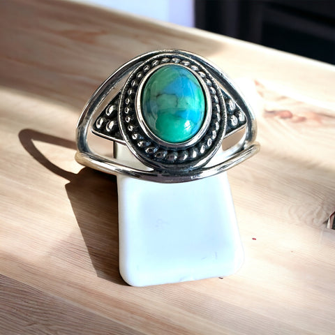 Sterling Silver Genuine Turquoise Stone Ring