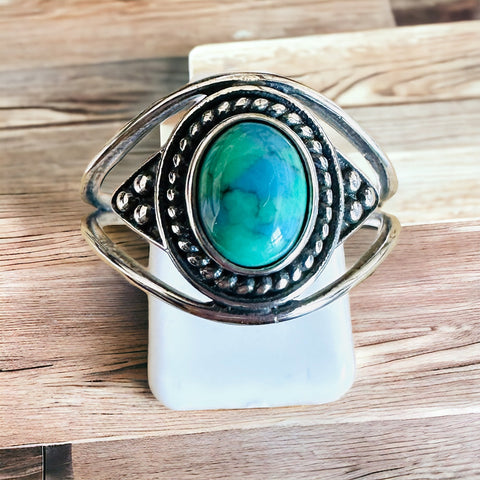 Sterling Silver Genuine Turquoise Stone Ring