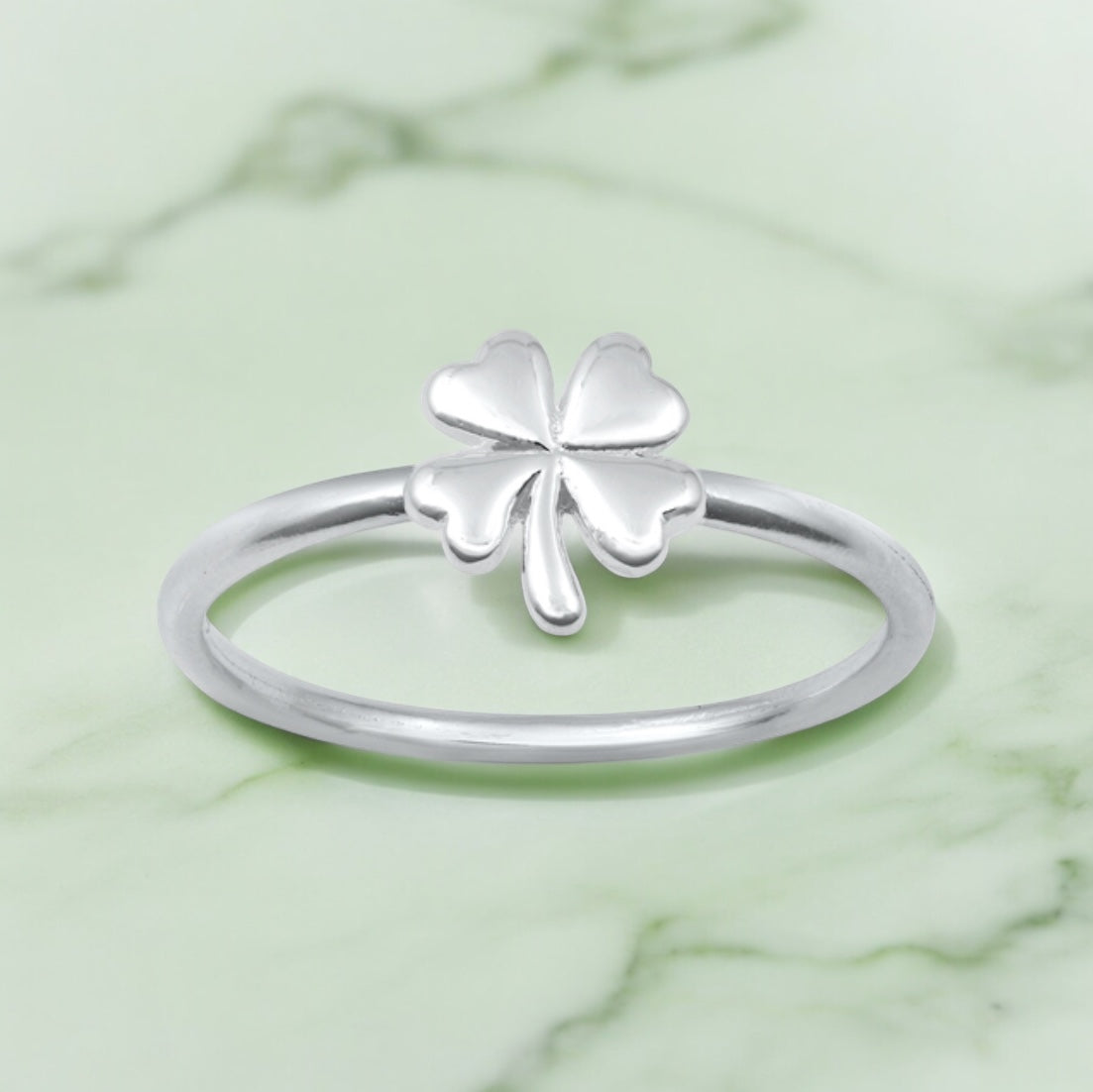 Sterling Silver Four Leaf Clover Ring