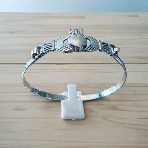 Sterling Silver Claddagh Bangle Bracelet