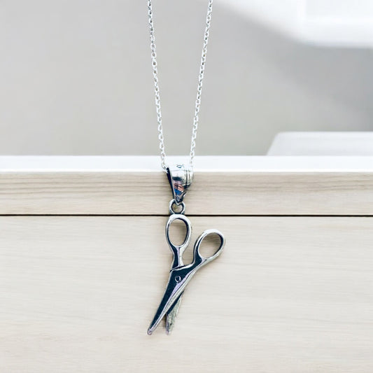 Sterling Silver Scissors Pendant Necklace