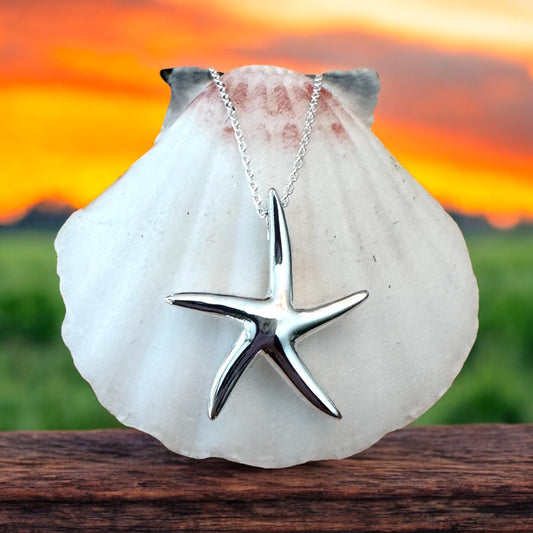 Sterling Silver Starfish Pendant Necklace