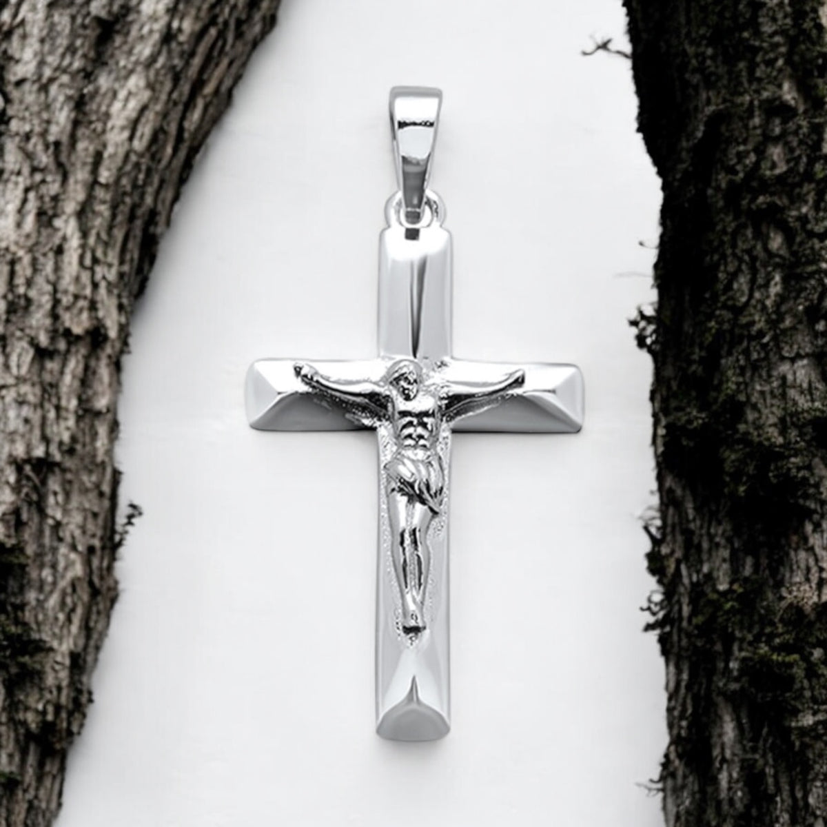 Sterling Silver Large Crucifix Pendant