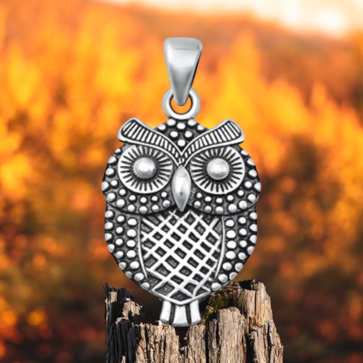 Sterling Silver Owl Pendant