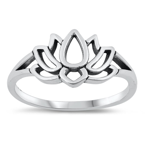 Sterling Silver Lotus Flower Ring