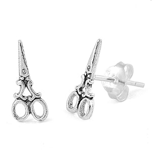 Sterling Silver Scissor Stud Earrings