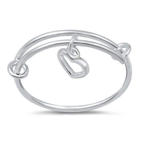 Sterling Silver Sliding Heart Ring