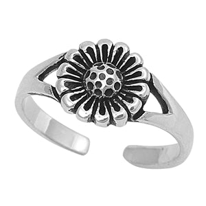 Sterling Silver Flower Toe Ring